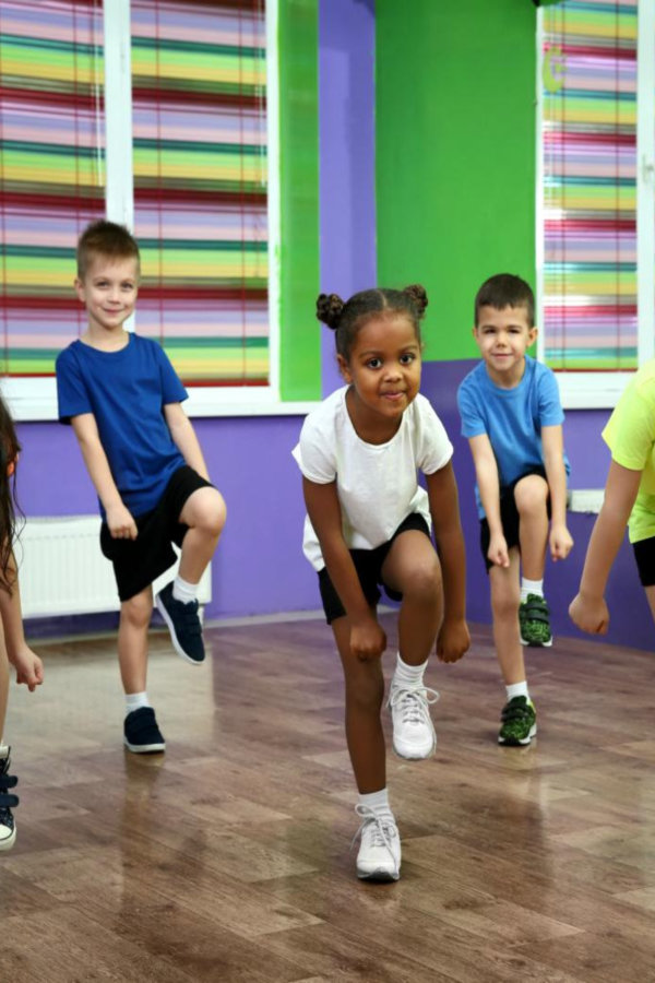 children exercising